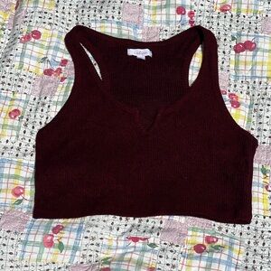 Colsie Maroon Knit Tank Top